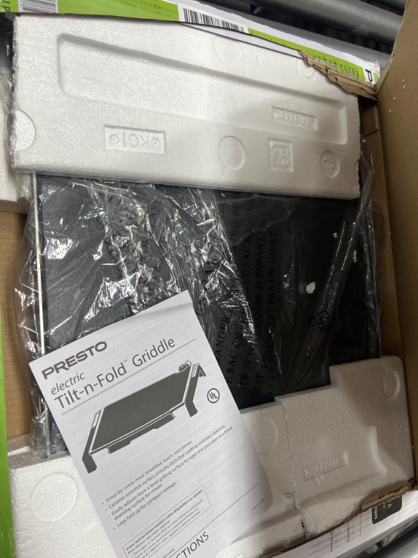 Photo 1 of (READ FULL POST) Presto 07073 Electric Tilt-N-fold Griddle, 19", Black