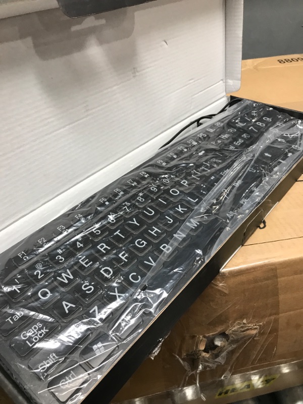 Photo 2 of Aluratek Large Print Tri-color USB LED Backlit Illuminated Keyboard (akbled01fs)
