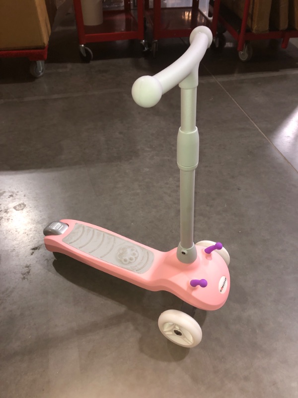 Photo 2 of (READ FULL POST) Electric Scooter for Kids Gobazaar, LED Light-up Wheels, 3 Height Adjustable, C-Shaped Handle, Lean-to Steer Design, 3 Wheel Scooter for Kids 2-8Y, Best Children's Gifts Pink