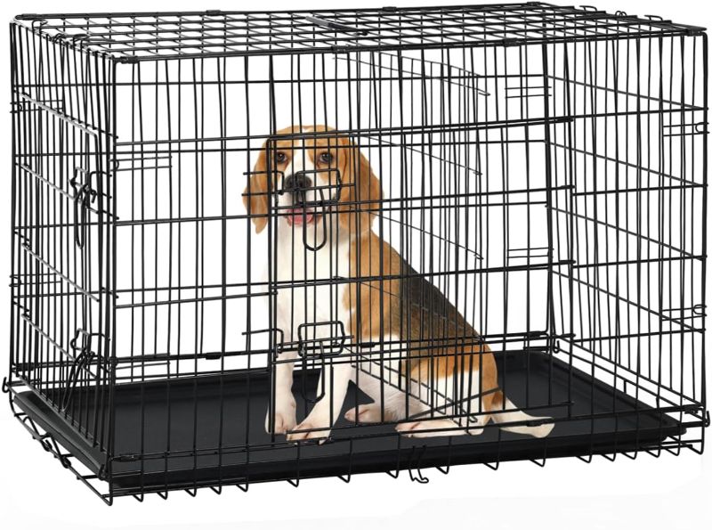 Photo 1 of 30 Inch Medium Dog Crate, Dog Kennel Metal Wire Folding Dog Crates for Medium Dogs,