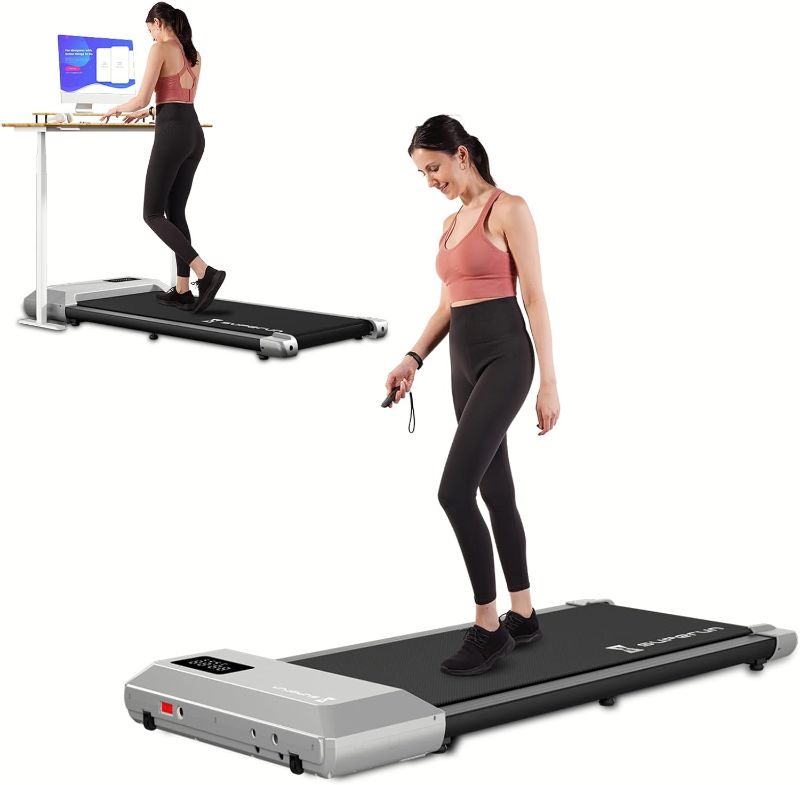 Photo 1 of 2024 Newest Walking Pad Treadmill, 2.5 HP Under Desk Treadmill, 2 in 1 Portable Treadmill for Home with Remote Control LED Display, 300 Ibs Weight Capacity
