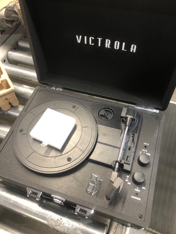 Photo 2 of **SEE NOTE* Victrola Vintage 3-Speed Bluetooth Portable Suitcase Record Player with Built-in Speakers | Upgraded Turntable Audio Sound| Includes Extra Stylus | Black, Model Number: VSC-550BT-BK, 1SFA