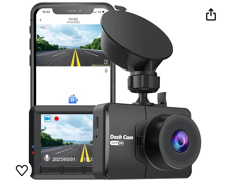 Photo 1 of Dash Cam FHD 1080P Mini Dash Camera for Cars with WiFi, 2.45" IPS Screen, Night Vision, WDR, Loop Recording, G-Sensor Lock, 170°Wide Angle and Parking Monitor