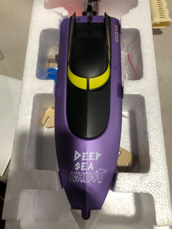 Photo 2 of **READ NOTES,MAJOR DAMAGE,SOLD FOR PARTS,NONREFUNDABLE**
HR RC Boat for Kids and Adults Remote Control Boat for Pools and Lakes with 2 Rechargeable Battery