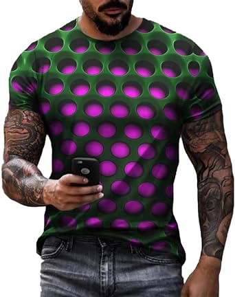 Photo 1 of 3D SHIRT FOR MEN PURPLE GREEN XL 