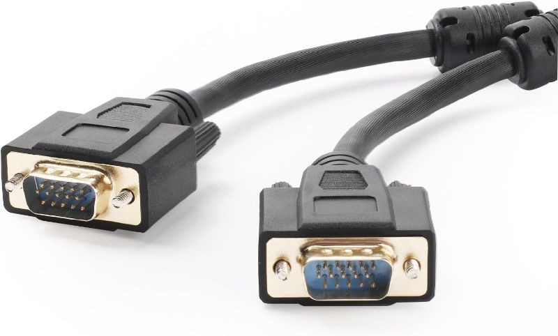 Photo 1 of Postta VGA to VGA Cable (6 Feet) HD15 Male to Male Monitor Cable with Ferrites