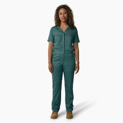 Photo 1 of Dickies Women's Flex Cooling Short Sleeve Coveralls - Lincoln Green Size L (FV332F)
