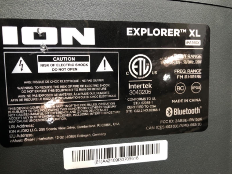 Photo 4 of Ion Explorer XL, High-Power All Weather Speaker with Premium 5-Speaker Sound