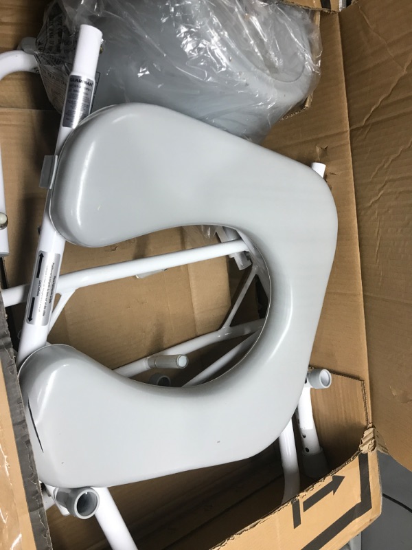 Photo 1 of ***SEE NOTES*** Medline Drop Arm Commode, Swing Arm Rest for Easy Transfer, Padded Seat, Contains Chair, Pail, Lid, and Splash Guard, 350lb. Weight Capacity
