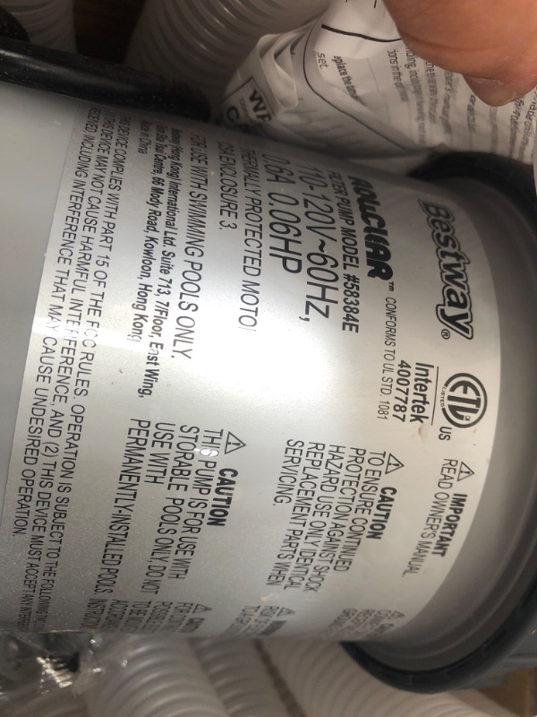 Photo 1 of Bestway 58385E Flowclear Pool Filter Pump w/GFCI Plug, Gray 530 GPH Gray