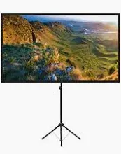 Photo 1 of Projector Screen with Stand, 100 Inch Outdoor Projector Screen 16:9 and Tripod Stand, Portable Projector Screen with 1.2 Gain, Lightweight and Compact, Easy Setup, Idea for Home Cinema, Backyard Party