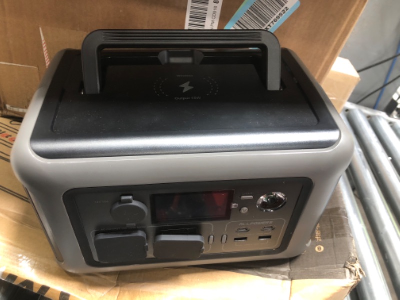 Photo 2 of **UNKNOWN IF FUNCTION, UNKOWN MISSING PARTS, PARTS ONLY** [Upgraded Version] ALLPOWERS R600 Super-Quiet Portable Power Station, 299Wh 600W LiFePO4 Battery Backup with UPS Function, 400W Max Input, MPPT Solar Generator for Outdoor Camping, RVs, Home Use