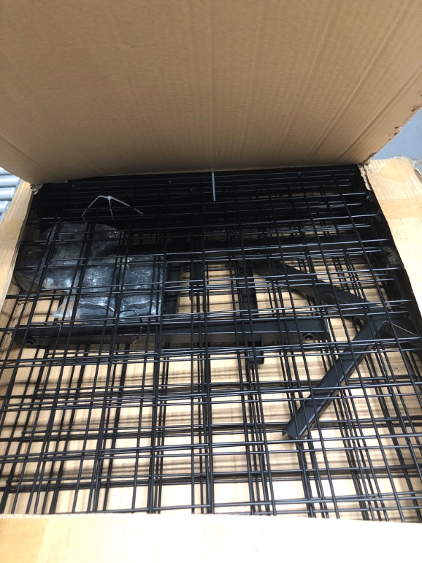 Photo 2 of 2 Packs 2'x 5' Six Pieces Gridwall Panels Tower with T-Base Floorstanding, Black Wire Grid Wall with Wheels Legs, Craft Fair Display Rack, Retail Display, Show Rack, Extra more 16 Pieces Hooks