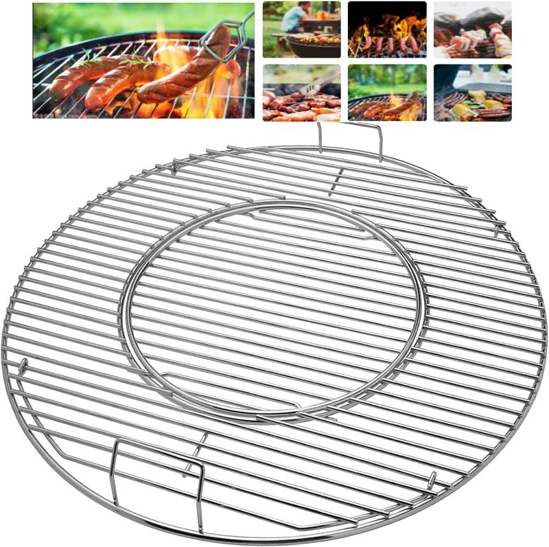 Photo 1 of Grill Grates 8835 Replacement for Weber, 22.5 inch Charcoal Grills, Kettle, Gourmet BBQ Stainless Steel Cooking Grate Grids (Metal Grill Grates 8835)
