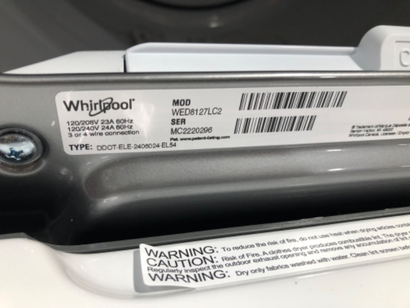 Photo 1 of Whirlpool Smart Capable 7.4-cu ft Steam Cycle Smart Electric Dryer (Chrome Shadow) ENERGY STAR