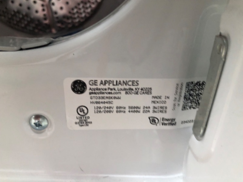 Photo 4 of GE 7.2-cu ft Electric Dryer (White)
