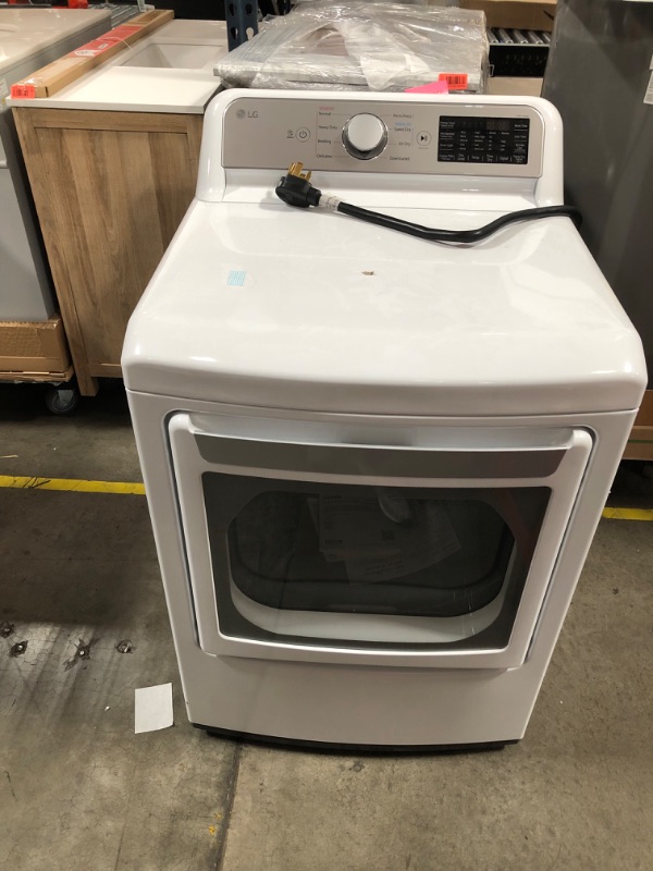 Photo 2 of LG EasyLoad 7.3-cu ft Smart Electric Dryer (White) ENERGY STAR
