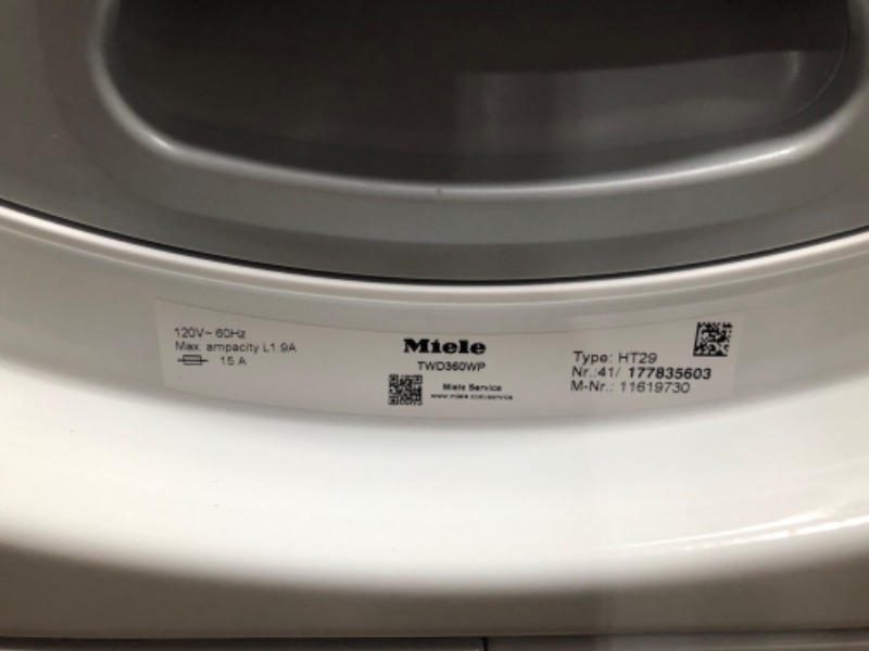 Photo 5 of Miele T1 Series 4.02-cu ft Stackable Ventless Smart Electric Dryer (Lotus White) ENERGY STAR
