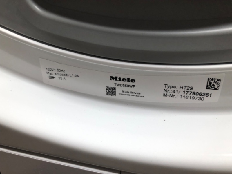 Photo 5 of Miele T1 Series 4.02-cu ft Stackable Ventless Smart Electric Dryer (Lotus White) ENERGY STAR
