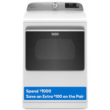 Photo 1 of Maytag Smart Capable 7.4-cu ft Steam Cycle Smart Electric Dryer (White) ENERGY STAR
