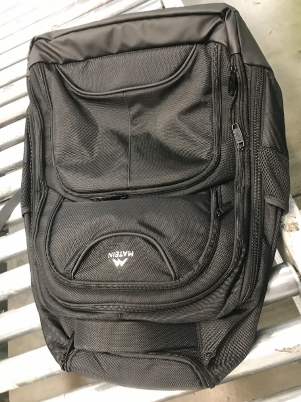 Photo 1 of MATEIN Wheeled Backpack, 18 inch Laptop Backpack with Wheels for High School or College, Rolling Travel Backpack, Carryon Trolley Luggage Suitcase Compact Business Computer Bag for Men Women,Black 18-inch Black