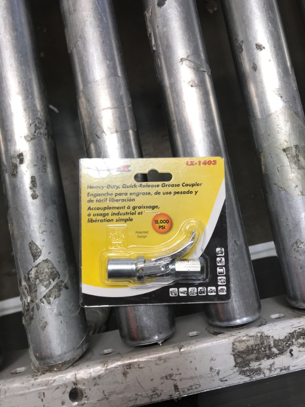 Photo 2 of LUMAX LX-1403 Silver Heavy-Duty Quick Release Grease Coupler, 1/8" NPT, 1 Pack. Integrated Non-Return Valve enables Unit to be Disconnected Easily at pressures up to 15,000 PSI.