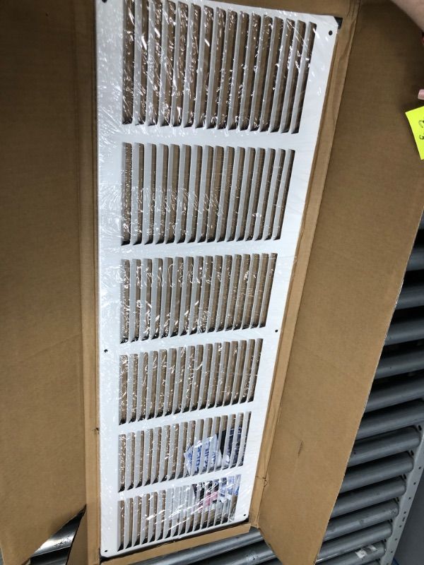 Photo 1 of 30"w X 8"h Steel Return Air Grilles - Sidewall and Ceiling - HVAC Duct Cover - White [Outer Dimensions: 31.75"w X 9.75"h] 30 X 8 White