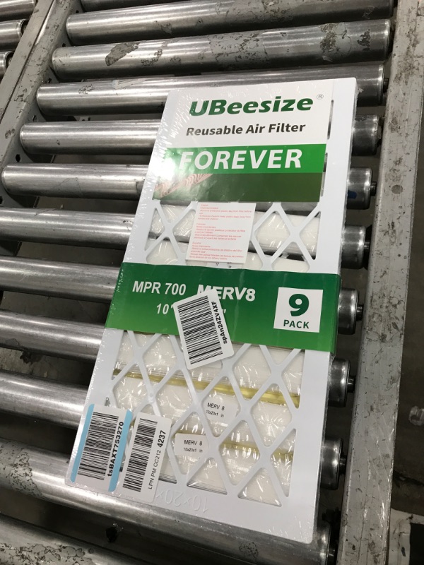 Photo 2 of UBeesize New Reusable Air Filter 10x20x1 (9-Pack) MERV 8 MPR 700 AC/HVAC Furnace Air Filters (Actual Size: 9.50 x 19.50 x 0.75 Inches) 1x Reusable Plastic Frame+9 x Filter Replacements 10x20x1 1 frame + 9 Filters MERV8