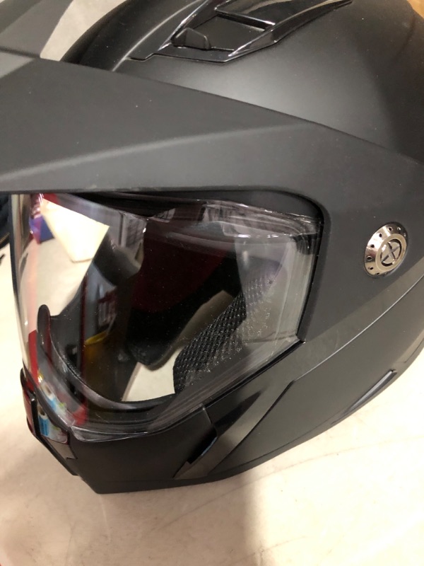 Photo 3 of (minor damages)(see all images) Arai XD4 Solid 2020 Adult Dual Sport Motorcycle Helmet (Black Frost) Medium