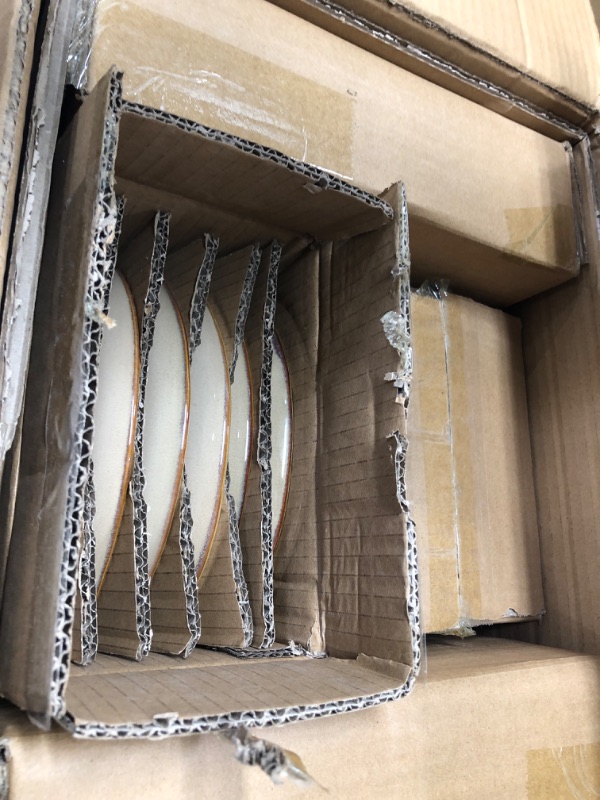 Photo 1 of AmorArc Ceramic Dinnerware Sets,Handmade Reactive Glaze Plates and Bowls Set,Highly Chip and Crack Resistant | Dishwasher & Microwave Safe,Service for 6 (18pc) Latte Service for 6-18 Pcs