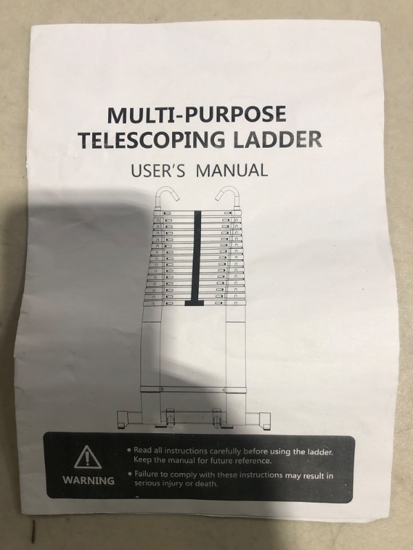 Photo 1 of (used minor damage) Telescoping Ladder, SocTone 20.3 FT Aluminum Lightweight Extension Ladder