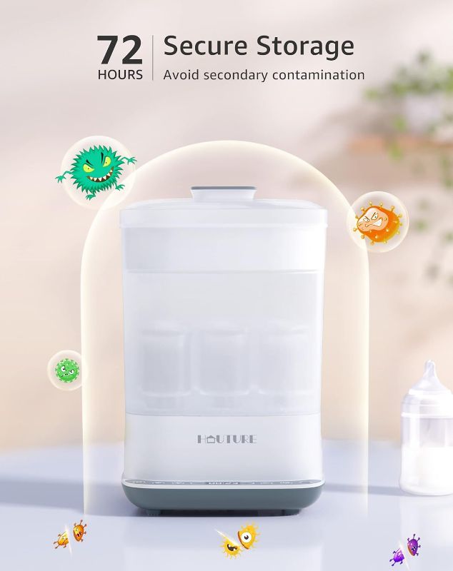 Photo 1 of Baby Bottle Sterilizer, 6-in-1 HAUTURE Bottle Sterilizer and Dryer, Electric Steam Bottle Sanitizer for Baby stuffs, Baby Bottles & Breast Pump Accessories
