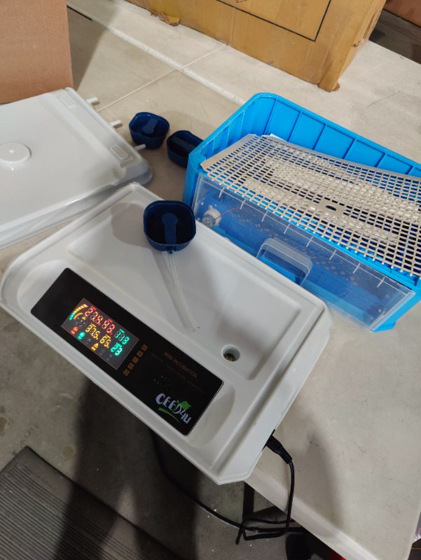 Photo 7 of **CRACKED - SEE PHOTOS**
CEED4U incubators for hatching eggs,24 eggs incubator,Automatic Egg Turner with Temperature and Humidity Control Chicken egg lamp for Hatching Chicken Duck Quail Eggs