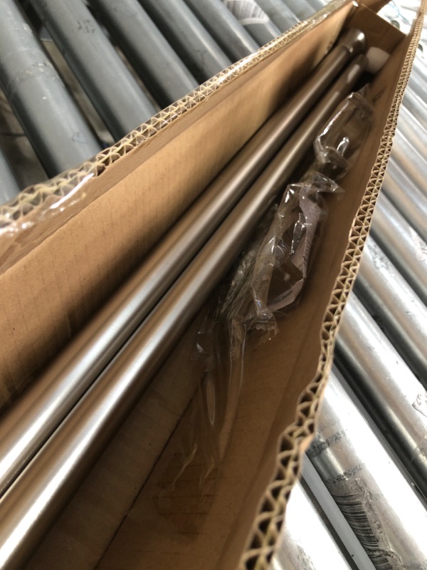 Photo 1 of 1Inch Single Curtain Rods, Decorative Drapery Rods Adjustable 84-120IN Length, With Horn Finials, Wall Mount and Ceiling Mount, Matte Nickel Matte Nickel 84-120"