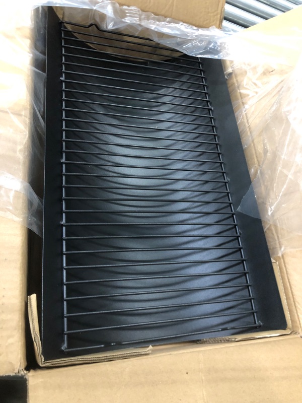 Photo 2 of Criditpid 20 Inch Ash Pan Drip Pan Ashpan for Char-Griller 5050, 5072, 5650, 2123, 2223, 2823 Charcoal Grill, 20" Drip Pan Grates Replacement Part with 2pcs Fire Grate Hanger.
