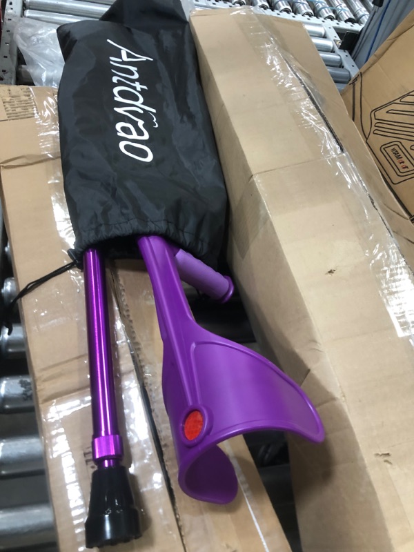 Photo 2 of (READ FULL POST) SINGLE Ergonomic Forearm Crutch - Adult 5' - 6'6'' Adjustable (Purple)