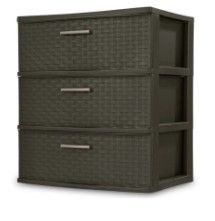 Photo 1 of Sterilite 3 Drawer Wide Weave Tower Espresso
