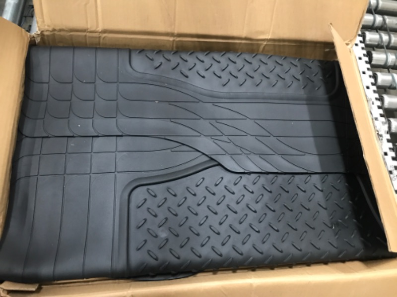 Photo 1 of Motor Trend FlexTough Performance All Weather Rubber Car Floor Mats with Cargo Liner (Black) & 923-BK Black FlexTough Contour Liners-Deep Dish Heavy Duty Rubber Floor Mats for Car SUV Truck & Van