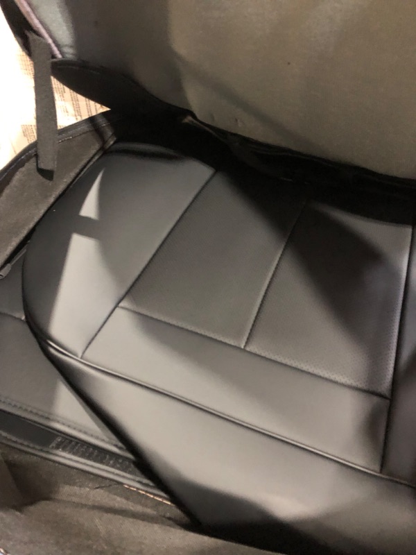 Photo 5 of **MAJOR CUT ON ITEM STILL FUNCTIONAL-UNKNOWN IF MISSING PIECES**
Coverado Car Seat Covers Full Set, Waterproof Nappa Leather Auto Seat Protectors, Universal Fit for Most Sedans SUV Pick-up Truck, Black Black FullSet