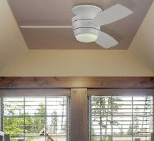 Photo 1 of (NON-REFUNDABLE) Harbor Breeze Mazon 44-in White Integrated LED Indoor Flush Mount Ceiling Fan with Light and Remote (3-Blade)
