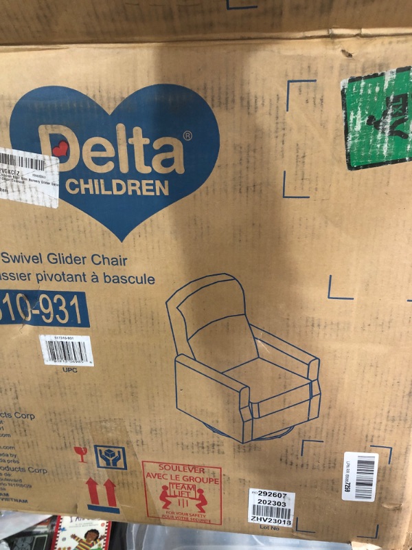 Photo 3 of Delta Children Blair Slim Nursery Glider Swivel Rocker Chair, Charcoal Charcoal 1 Count (Pack of 1)