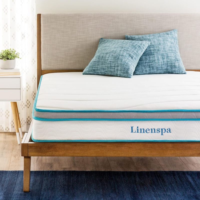 Photo 1 of Linenspa 8 Inch Memory Foam and Spring Hybrid Mattress - Medium Firm Feel - Bed in a Box - Quality Comfort and Adaptive Support - Breathable - Cooling - Guest and Kids Bedroom - Twin Size