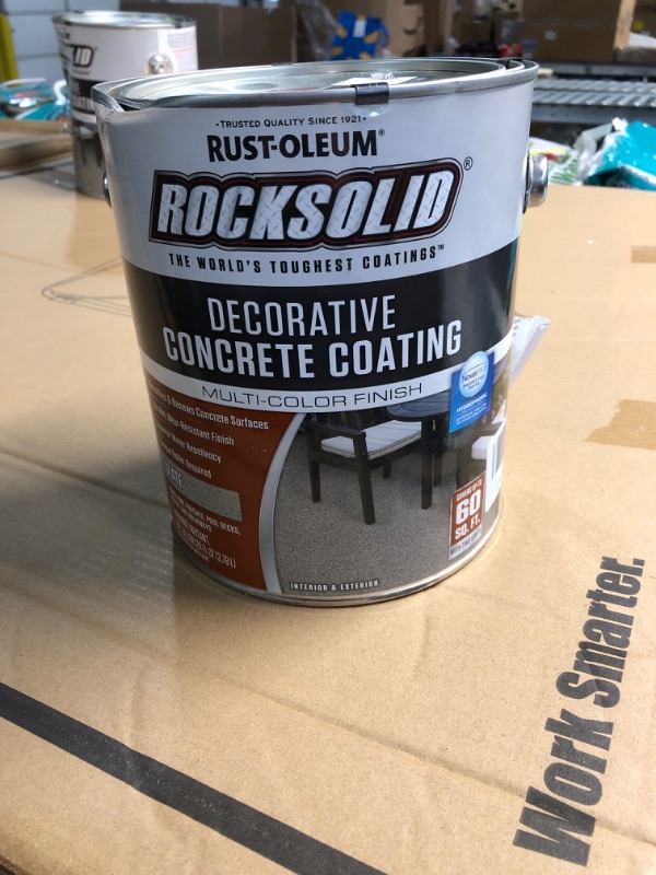 Photo 2 of ***USED - DENTED - HANDLE TORN OFF - REQUIRES PROPRIETARY ROLLER TO APPLY - SEE PICTURES***
RUST-OLEUM 306267 Gallon Slate Concrete Coating