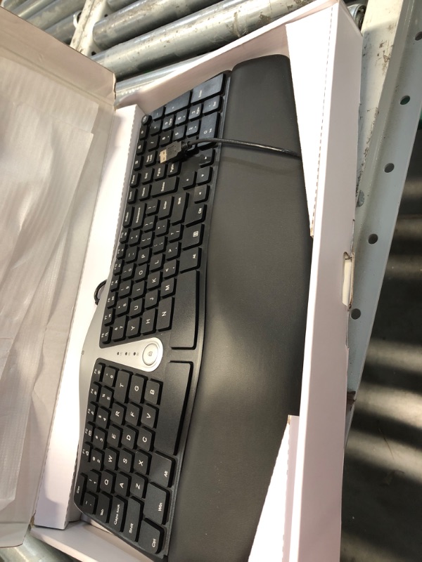 Photo 2 of Nulea Ergonomic Keyboard, Wired Split Keyboard with Pillowed Wrist and Palm Support, Featuring Dual USB Ports, Natural Typing Keyboard for Carpal Tunnel, Compatible with Windows/Mac