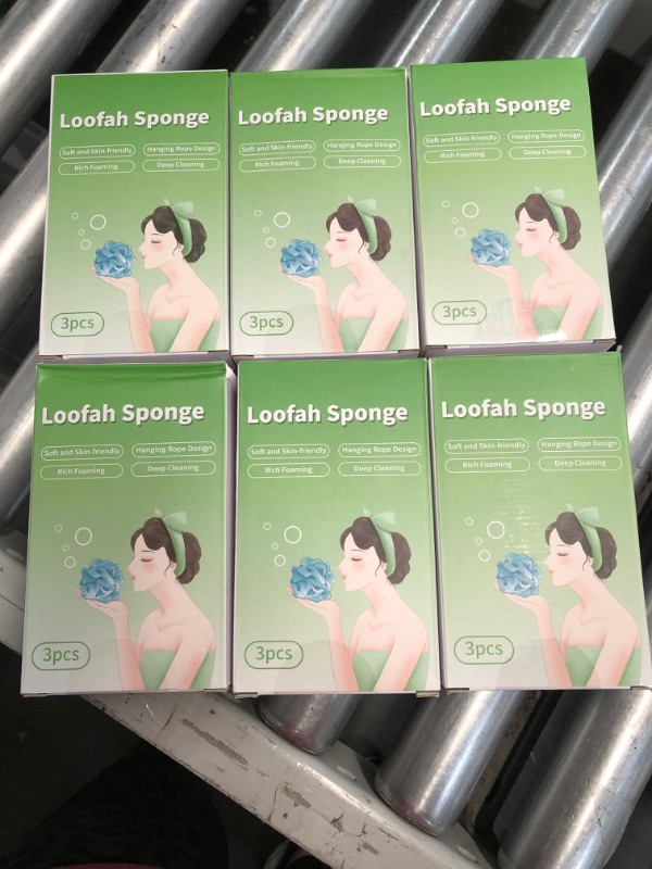 Photo 2 of **LOOFAH BUNDLE - NON REFUNDABLE**  FARMOGA Bath Sponge Shower Loofah Soft Mesh Body Wash Scrubber Exfoliator Puff Shower Sponge Essential Skin Care for Women & Men Bathing Tool 3Pack 40G Gradient