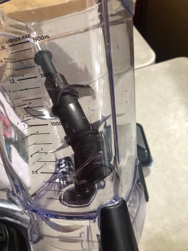 Photo 4 of ***USED - SCRATCHED - UNABLE TO TEST - LIKELY MISSING PARTS***
Ninja BL610 Professional 72 Oz Countertop Blender with 1000-Watt Base and Total Crushing Technology for Smoothies, Ice and Frozen Fruit, Black, 9.5 in L x 7.5 in W x 17 in H with 25 Chef-inspi