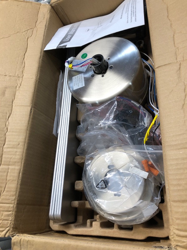 Photo 3 of ***NON REFUNDABLE NO RETURNS SOLD AS IS**PARTS ONLY**52" Ceiling Fans with Lights Remote Control-Reversible DC Motor,5 Blades,3CCT, Dimmable,Ceiling Fan with Light for Bedroom, Kitchen,Dining Room Silver