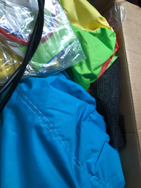 Photo 1 of Step4Fun Inflatable Bounce House, Air Jumping Castle with Wide Slide for Kids Outdoor/Indoor, Big Bouncy House for Toddlers Gift with Hoop, Dart Game, Ring toss, Air Blower