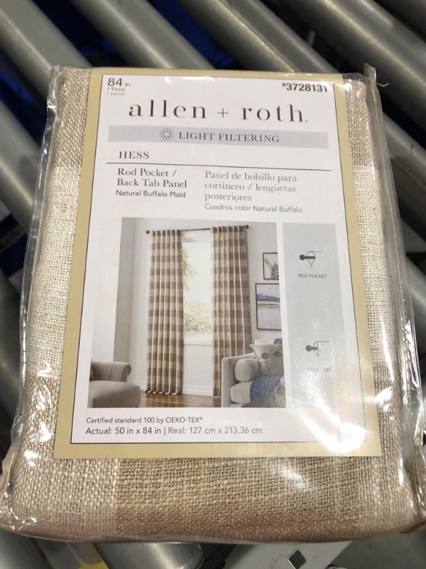 Photo 2 of *****STOCK IMAGE FOR SAMPLE*****
allen + roth 50x84-in Light Filtering Back Tab Single Curtain Panel TAN/CREAM 50" x 84"