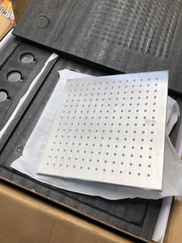 Photo 1 of HOMEDEC 12 Inch Luxury LED Rainfall Shower Heads System in Brushed Nickel with Body Spray Brass Faucet Combo Set, Large Flow, Can Use All Functions At a Time 12" LED Shower Head System Can Run Together Brused Nickel